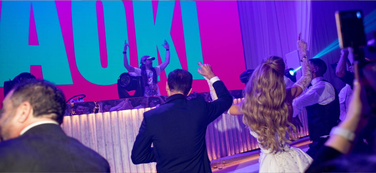 Bride and groom dancing at their wedding
