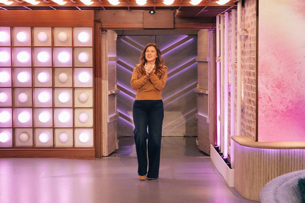 Kelly Clarkson on the set of her talk show. 