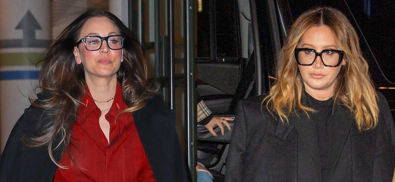 A photo collage of Kaley Cuoco and Ashley Tisdale