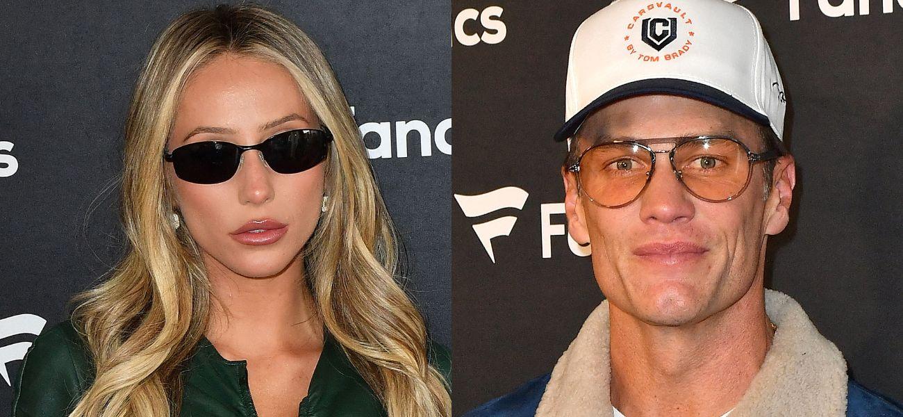 Alix Earle (left) Tom Brady (right)