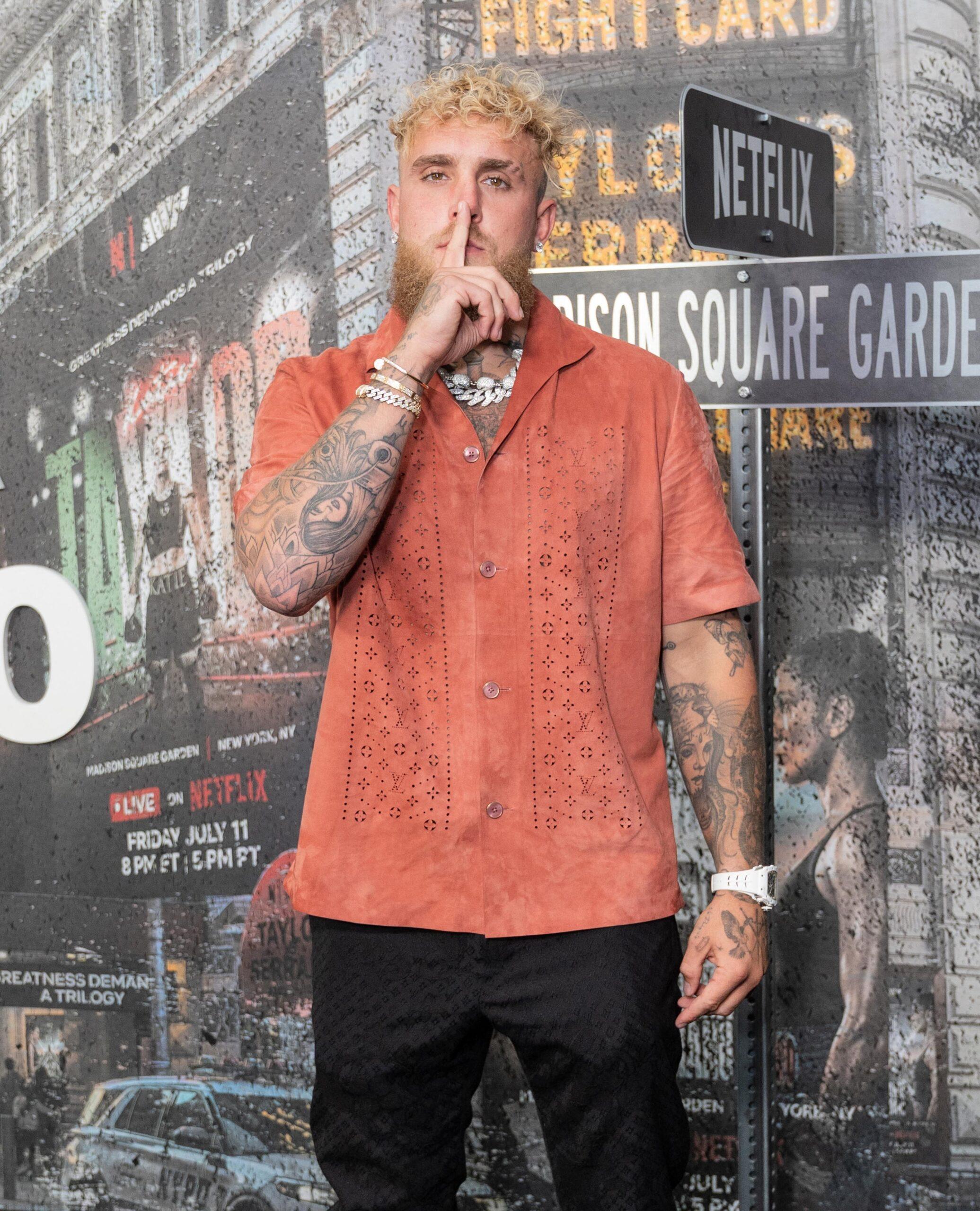 Jake Paul at Katie Taylor Vs Amanda Serrano 3 Arrivals