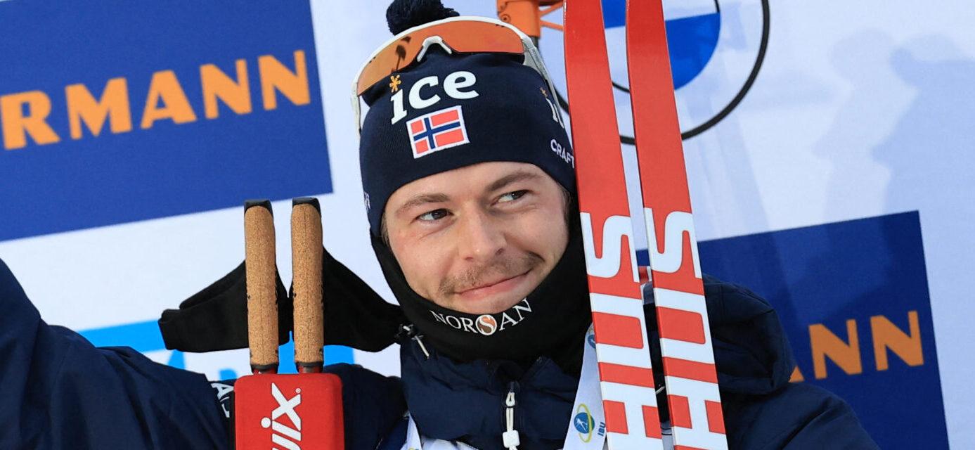 Sturla Holm Laegreid during the 2024 IBU World Cup Biathlon Hochfilzen Day 2 Dec 14th