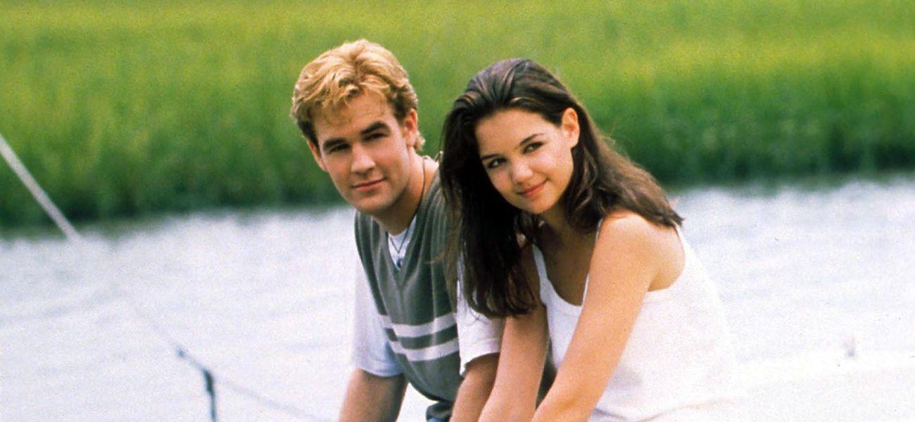 Katie Holmes as Joey Potter and James Van der Beek as Dawson Leery in the 90s teen drama "Dawson's Creek."