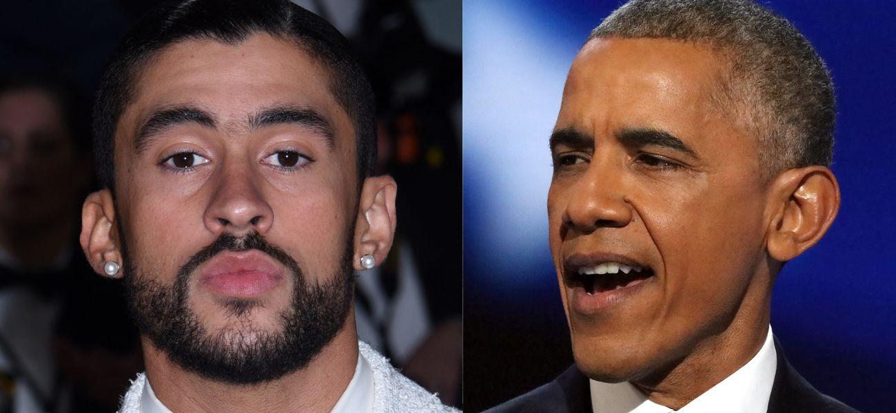 Bad Bunny (left) Obama (right)
