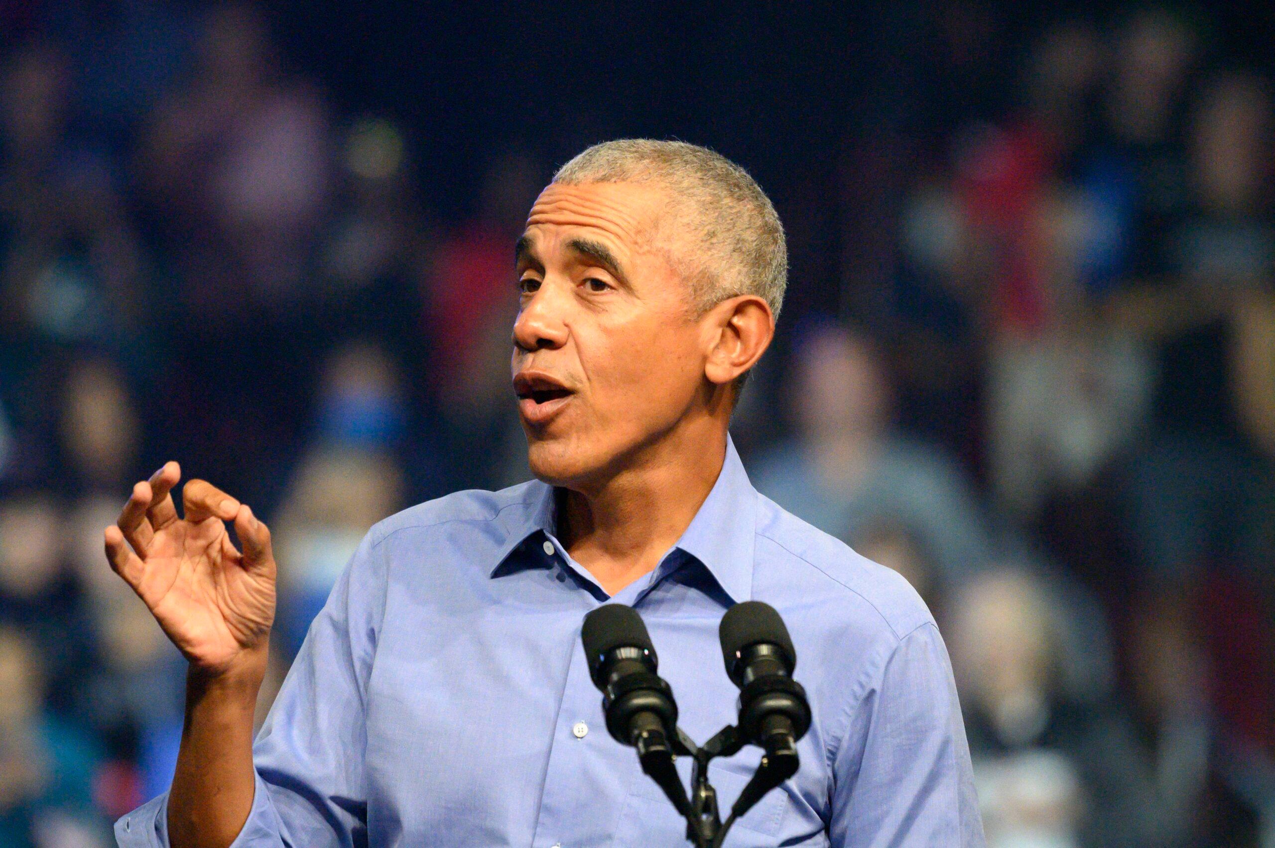 Barack Obama at a rally