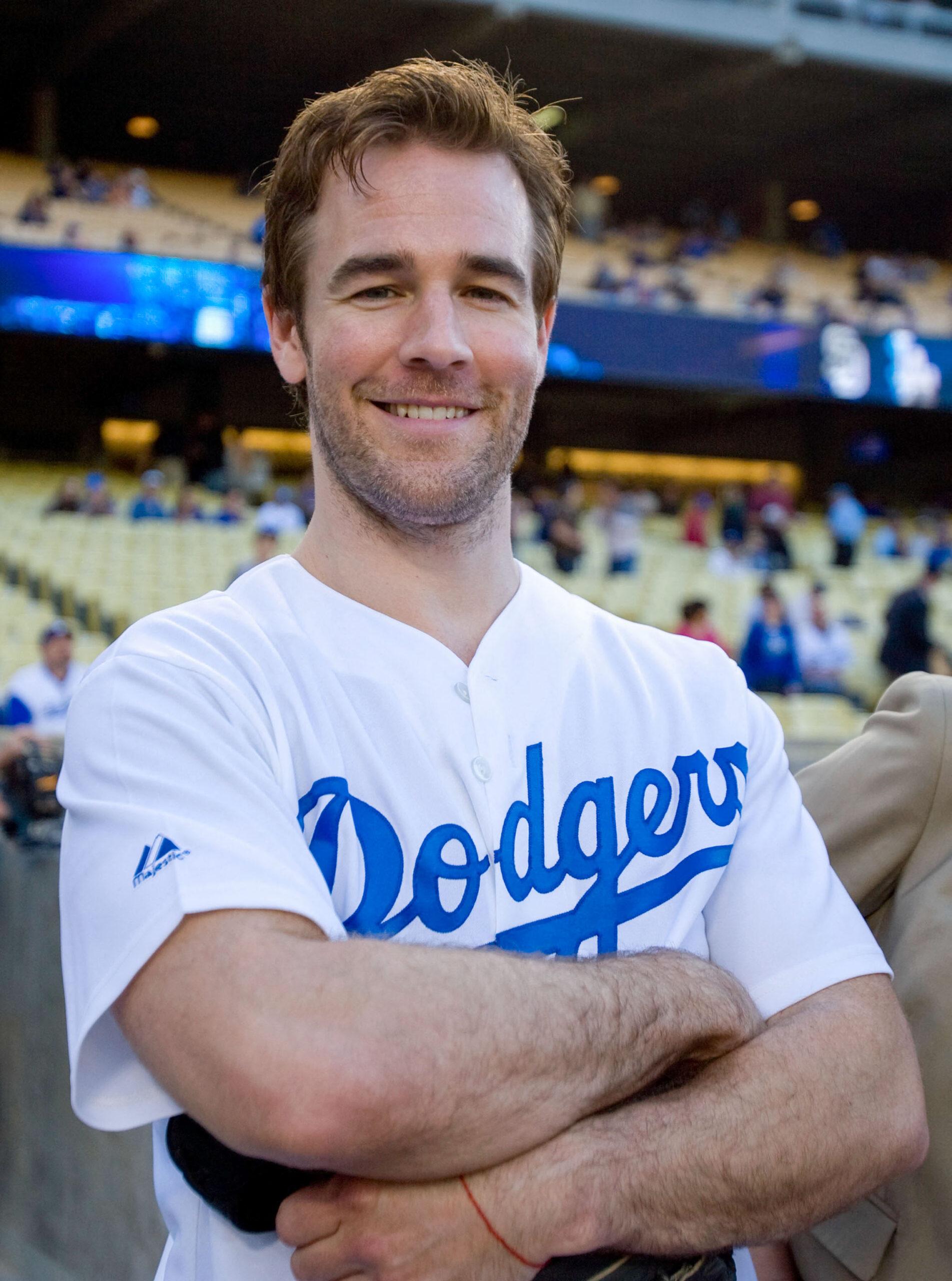 James Van Der Beek em um jogo dos Dodgers