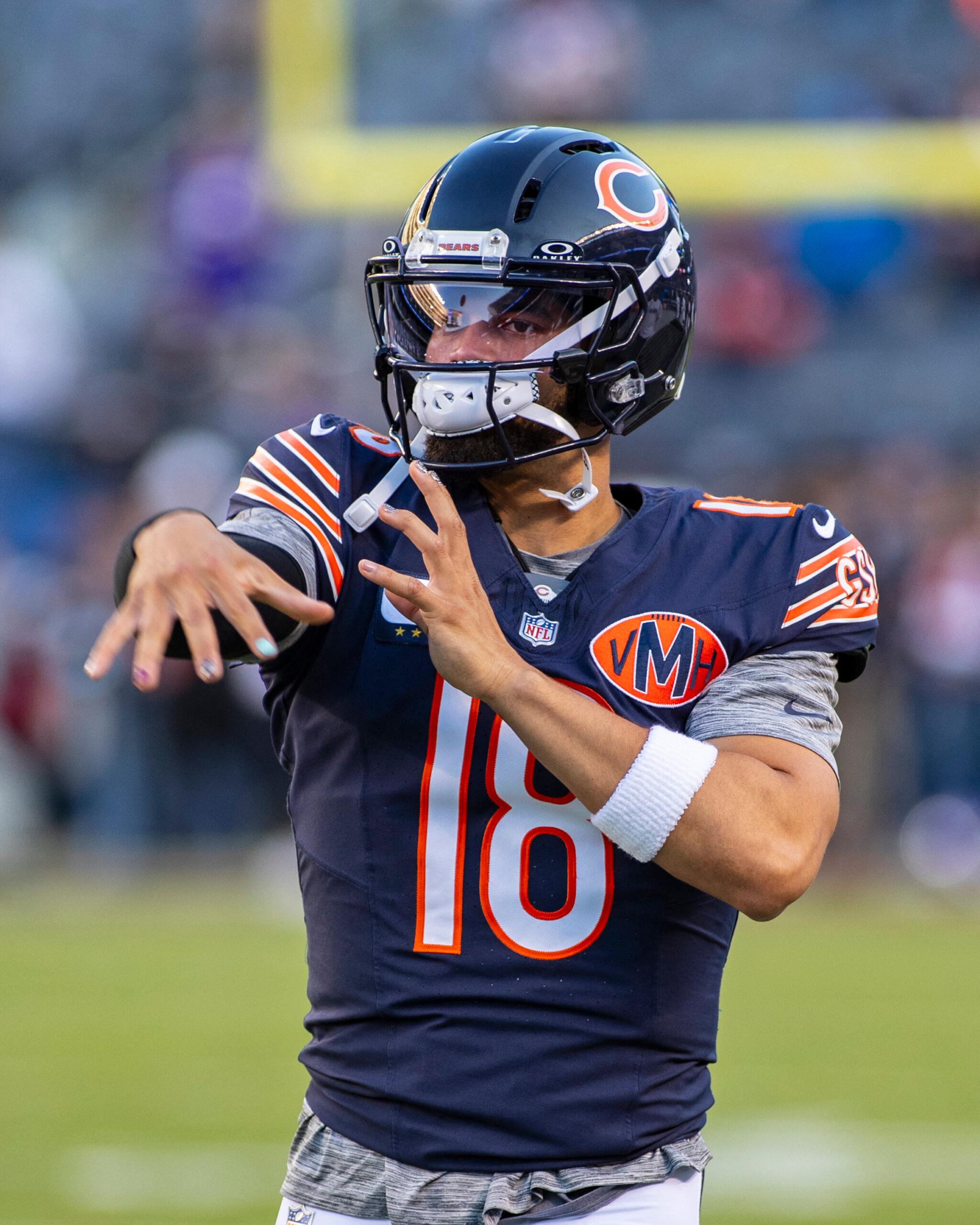 Caleb Williams on the NFL field. 