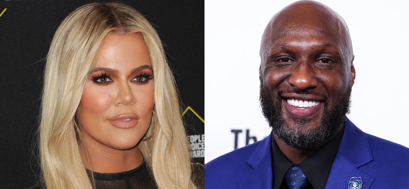 A photo collage of Khloe Kardashian and Lamar Odom