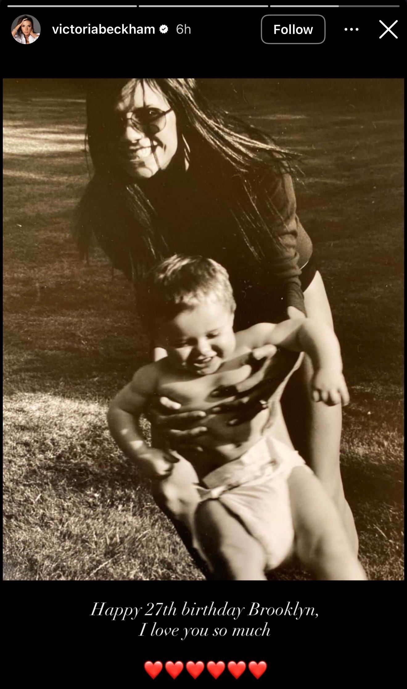 Victoria Beckham puts family drama aside for Brooklyn Beckham's 27th birthday