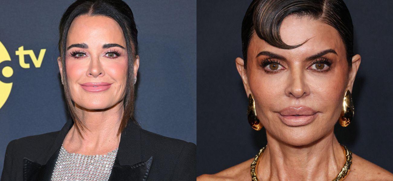 Photo collage of Lisa Rinna and Kyle Richards.