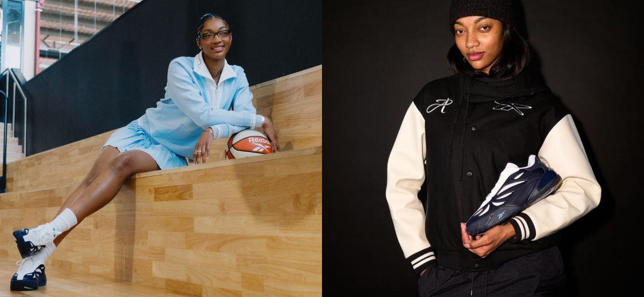 Photo collage of Angel Reese.