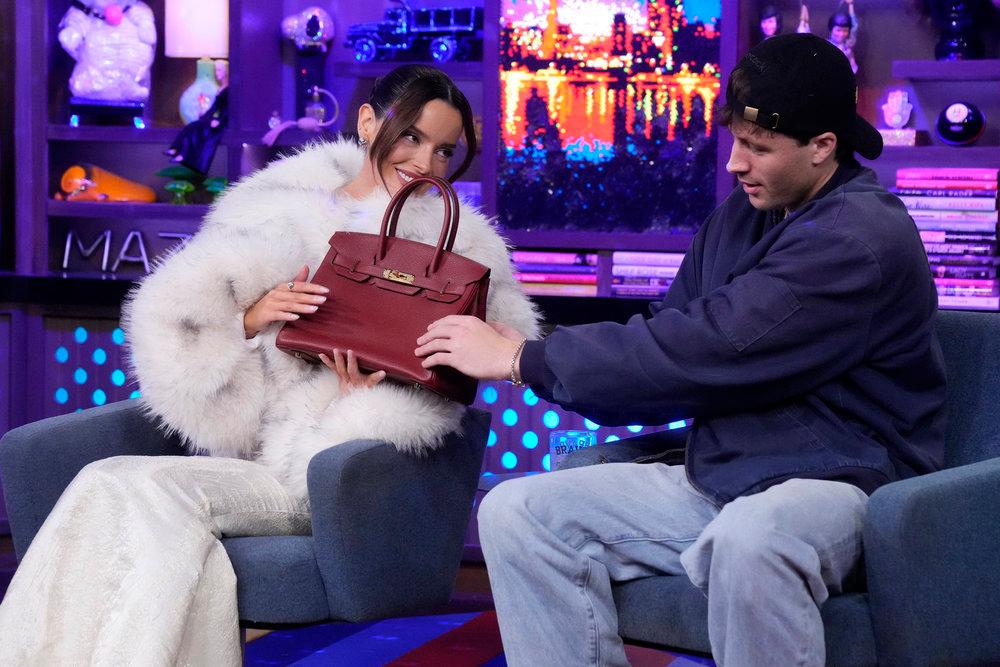 Maura Higgins and Rob Rausch on an episode of "WWHL."