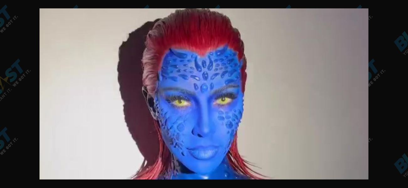 Kim Kardashian Shows Off Her Curves As Mystique For Halloween