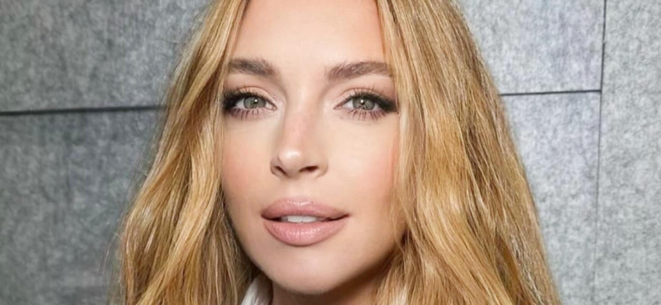 Lindsay Lohan Dazzles in Sheer Braless Dress in New York City