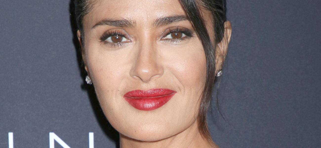 Salma Hayek Sunbathing In Plunging Bikini Told 'They're Not Real'