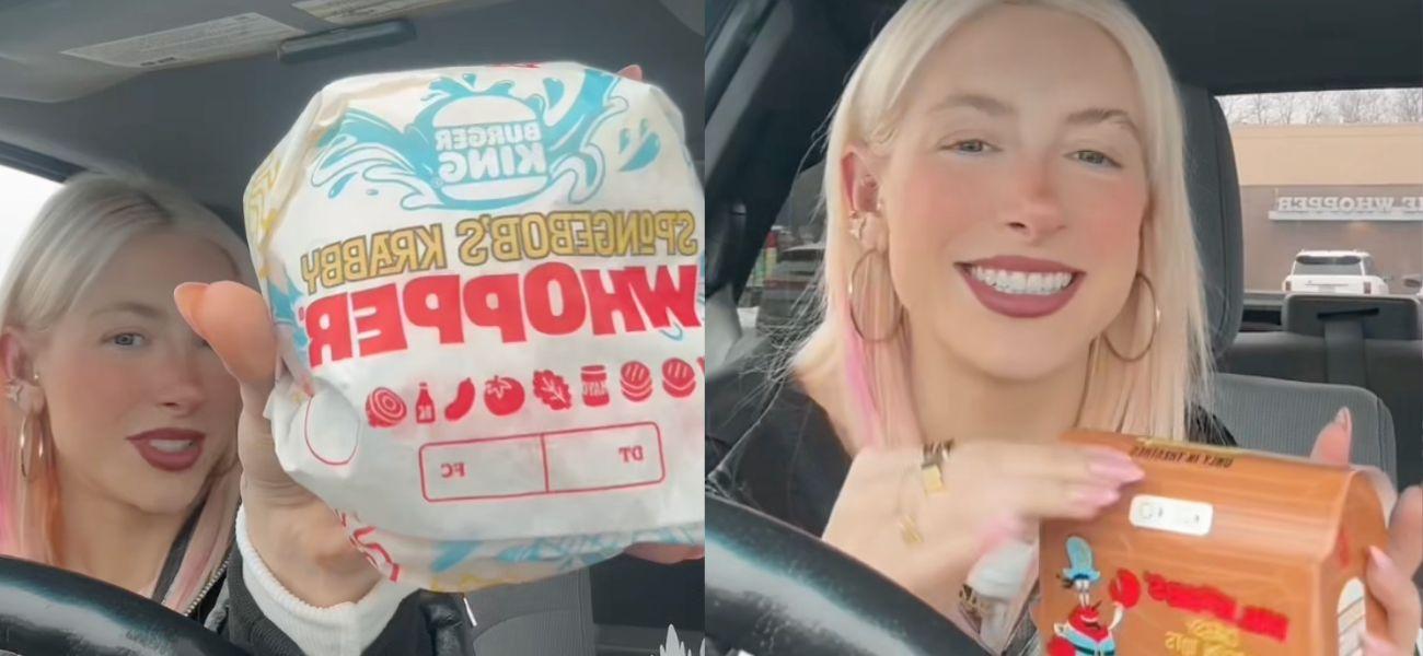 Kay Carlson mantém a realidade enquanto experimenta os fast food de Bob Esponja e o Grinch