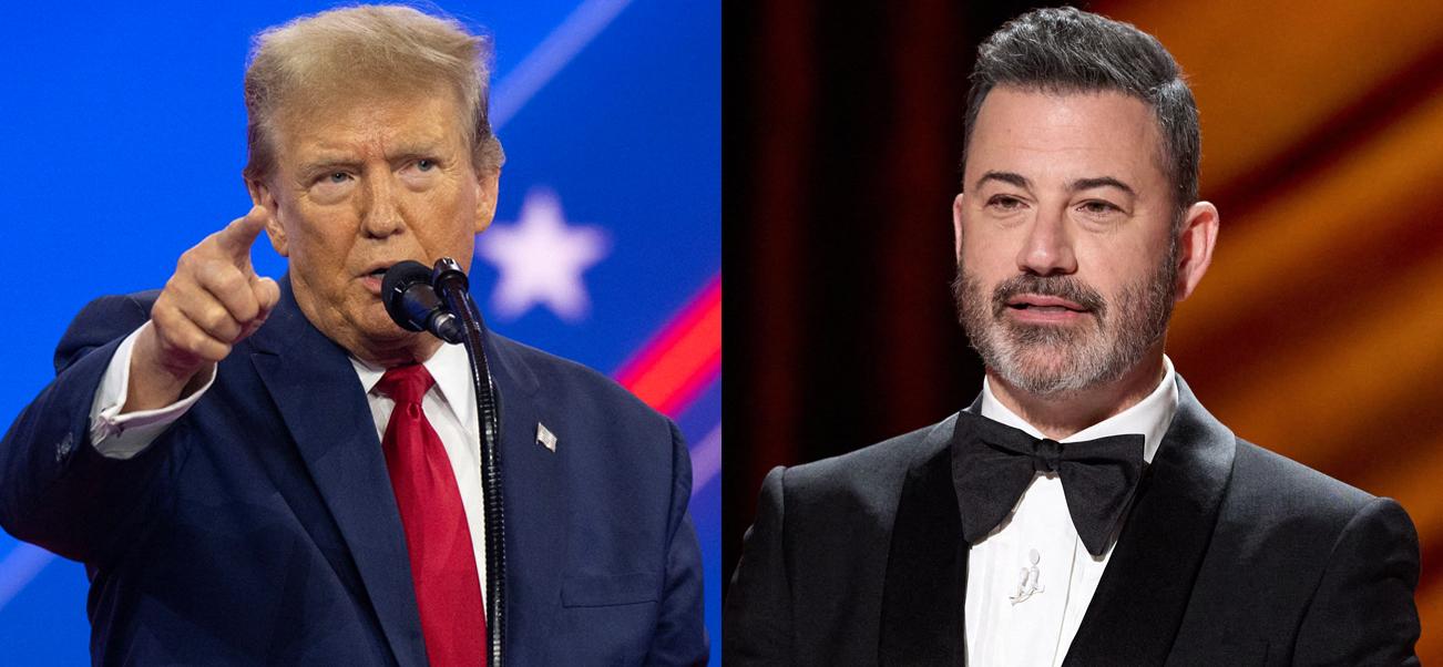 Portraits Of Donald Trump And Jimmy Kimmel