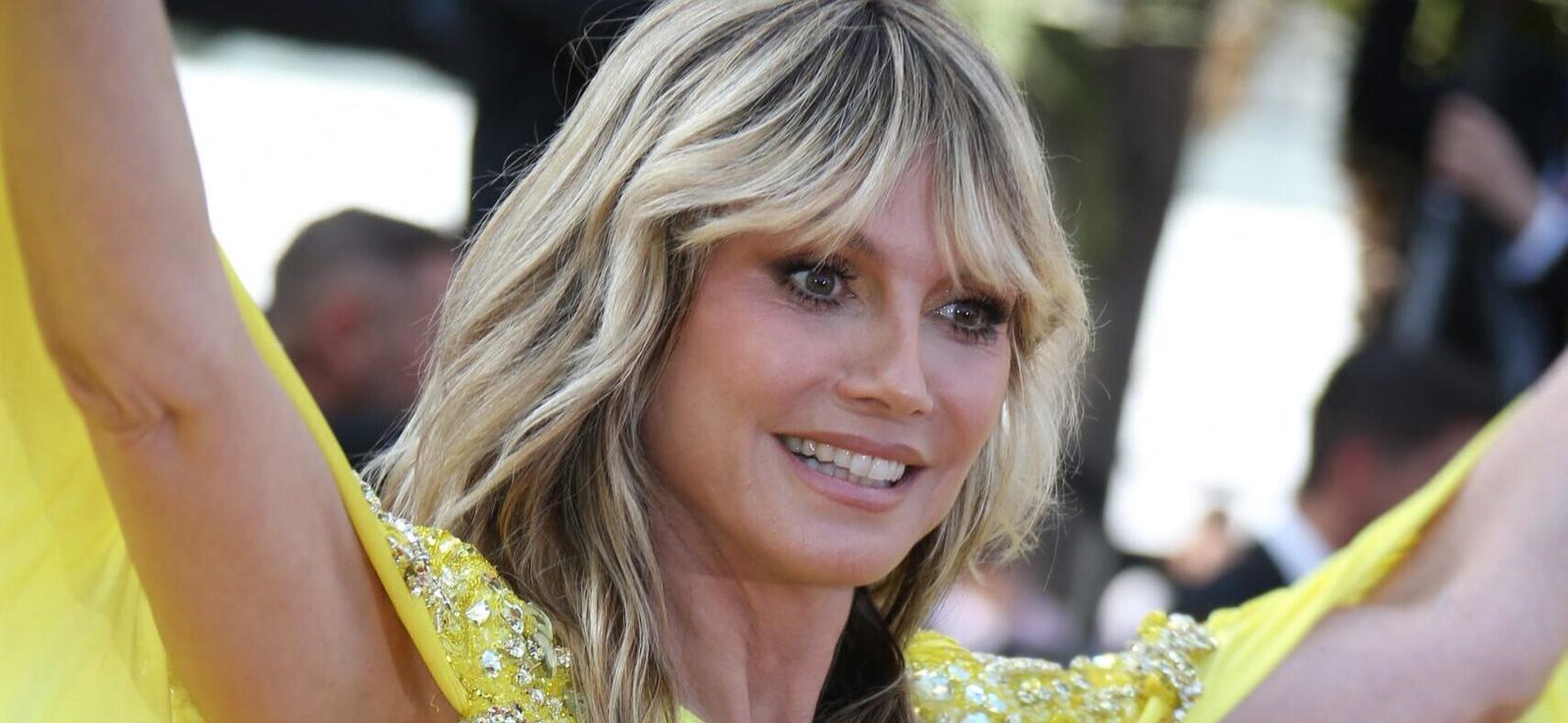 Heidi Klum Risks A Wardrobe Malfunction In Her Yellow Cannes Gown