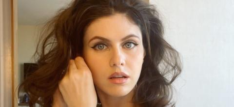 Alexandra Daddario Delivers Nip Show In Backyard Yoga Session