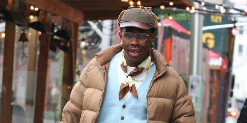 Tyler the Creator looks stylish and sports light-blue painted nails while out for a walk in NYC