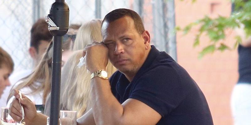 Alex Rodriguez looks sad as he eats alone at Bar Pitti Restaurant in NYC
