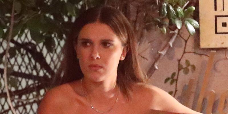 Millie Bobby Brown gets a little chilly as she leaves the Netflix party held at the Sunset Tower