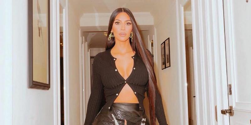 Kim Kardashian in a black sweater