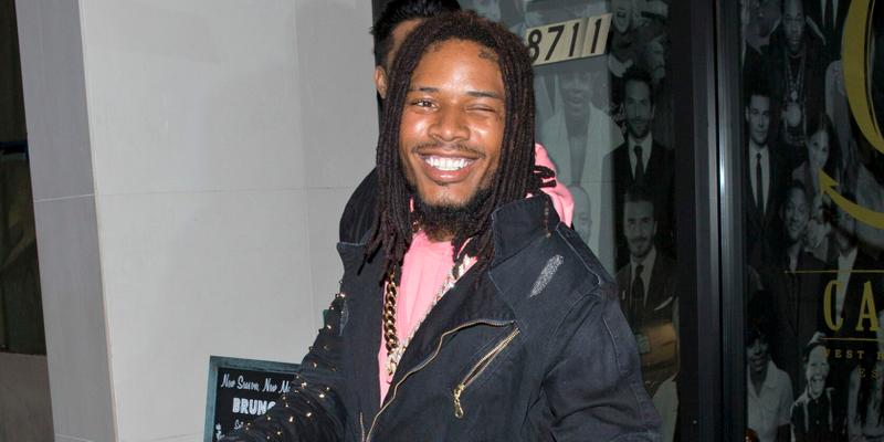 Rapper Fetty Wap was seen showing off his diamond encrusted Gold necklace as he was seen leaving dinner at apos Catch LA apos in West Hollywood CA