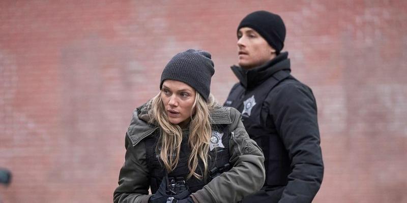 A photo from a scene on 'Chicago PD' showing Tracy Spiridakos.