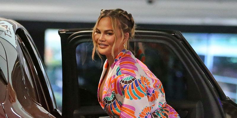 Chrissy Teigen and John Legend are seen after a shopping trip with their children