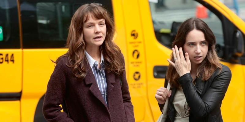 Carey Mulligan and Zoe Kazan filming She Said the story of Ny Times reporters tracking Harvey Weinstein