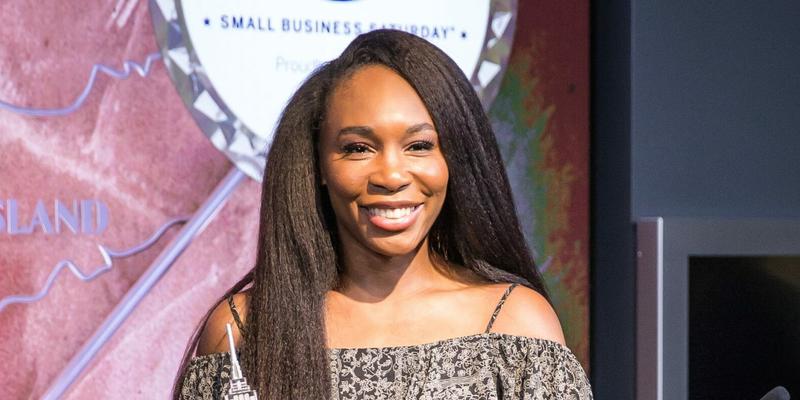 Venus Williams visits the Empire State Building in support of Small Business Saturday.