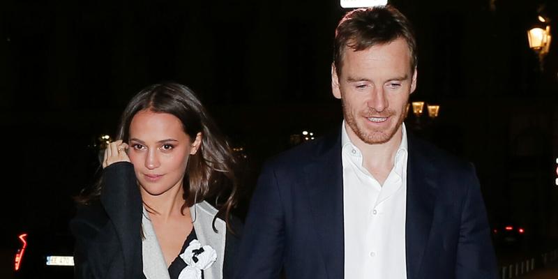 Michael Fassbender and Alicia Vikander leaving Louis Vuitton dinner during the Paris Fashion Week 2020