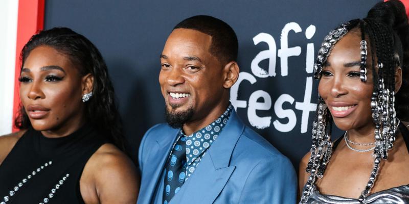 Serena Williams, Venus Williams and Will Smith at the premiere of "King Richard"