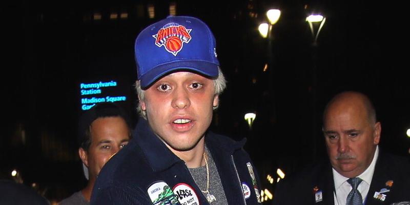 Pete Davidson and comic Adam Glyn share some laughs as they arrive to Madison Square Garden in NYC