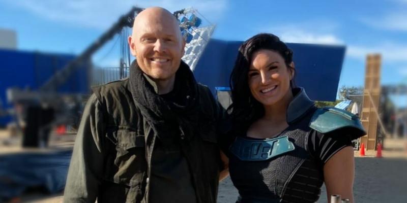 Bill Burr and Gina Carano on the set of The Mandalorian