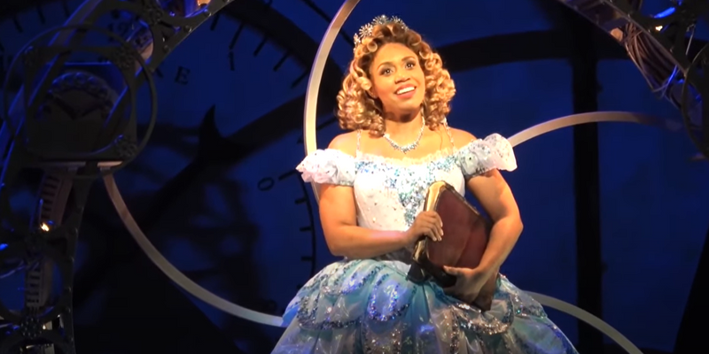 Brittney Johnson on stage as Glinda in Wicked