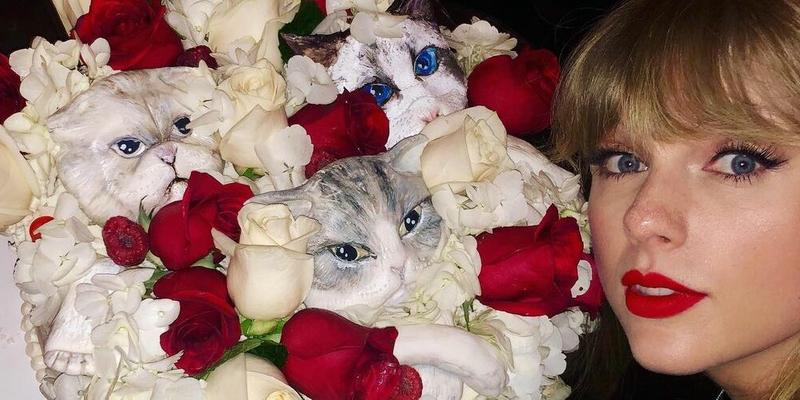 Taylor Swift and her cat cake