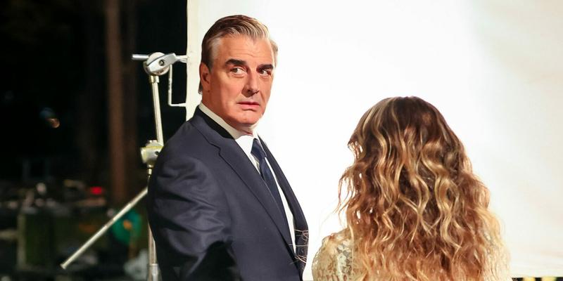 Chris Noth is seen on the film set of the 'And Just Like That' in NYC.