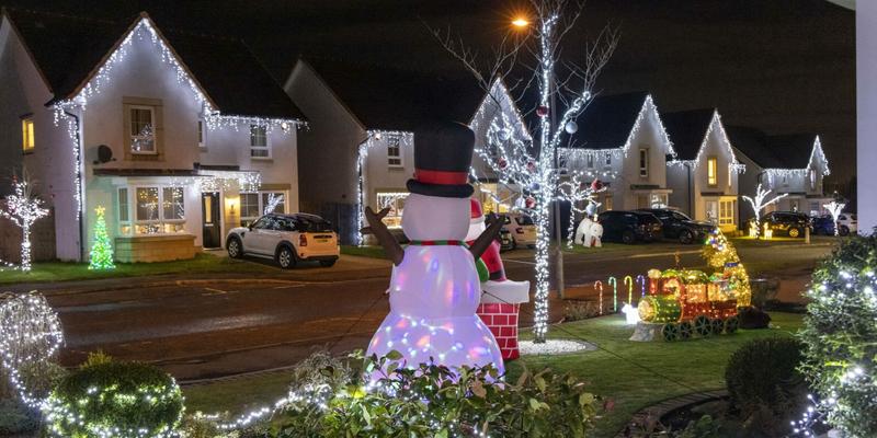 Christmas lights on Lavender Drive Glasgow