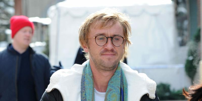 Tom Felton fashions a long scarf as he promotes film 'Ophelia' at Sundance. The Harry Potter star was seen promoting his film at the festival in Park City, Utah. 22 Jan 2018 Pictured: Tom Felton. Photo credit: Atlantic Images/ MEGA TheMegaAgency.com +1 888 505 6342 (Mega Agency TagID: MEGA150858_002.jpg) [Photo via Mega Agency]