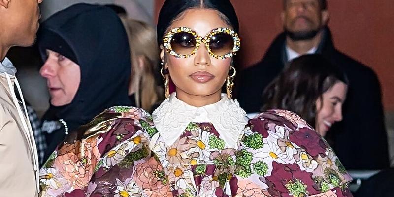 Nicki Minaj seen arriving at Marc Jacobs Fall 2020 runway show during New York Fashion Week.