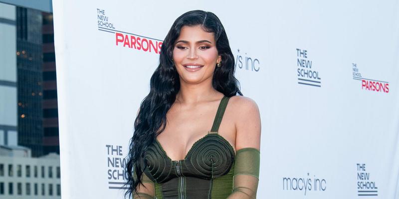 Kylie Jenner in tight green dress