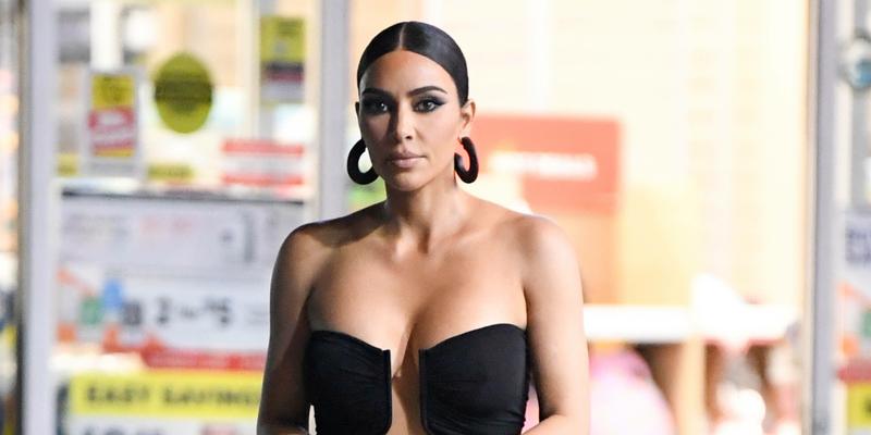 Kim Kardashian is seen at a convenience store after coming from Paris Hiltons wedding looking stunning in a Rick Owens dress with Balenciaga accessories