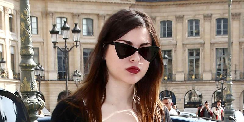 Courtney Love and her daughter Frances Bean Cobain come out of Saint Laurent Store in Paris
