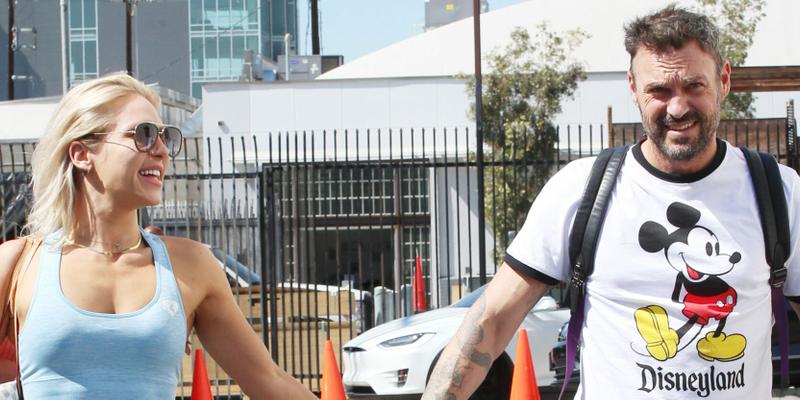 Brian Austin Green all smiles with Sharna Burgess as they head into 'DWTS' practice
