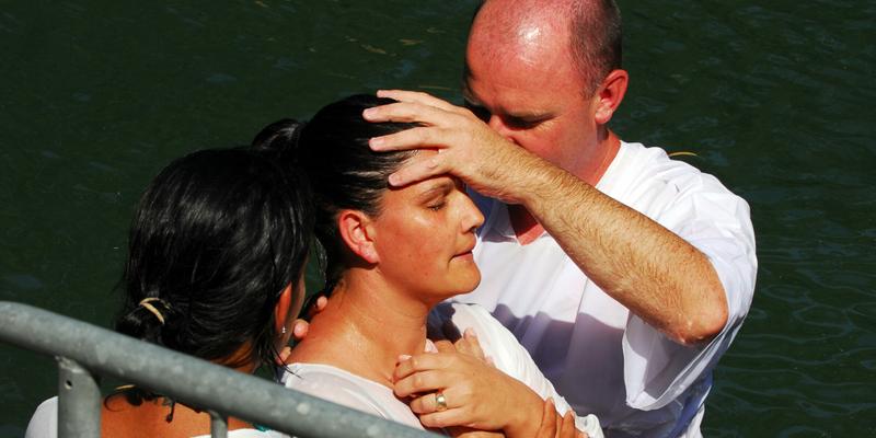 Baptism ceremony at the Jordan River
