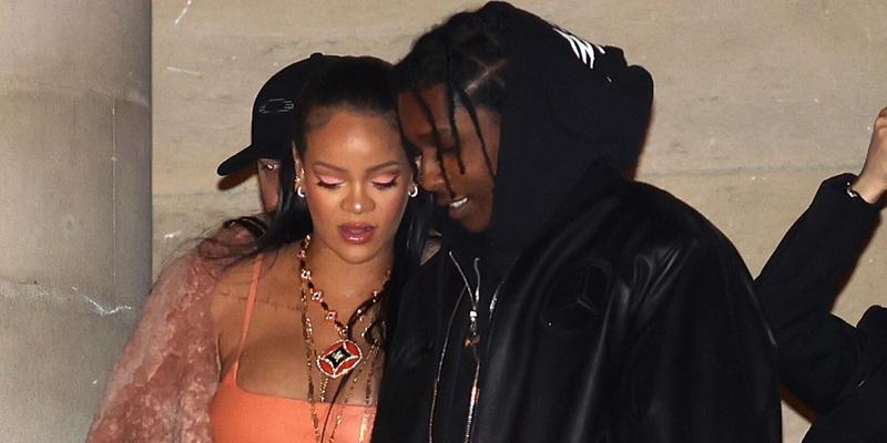 Pregnant Rihanna attends the Off-White show in Paris with boyfriend ASAP Rocky