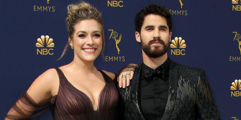 Mia Swier, Darren Criss at the 70th Emmy Awards (2018) Arrivals held at the Microsoft Theater in Los Angeles, California.