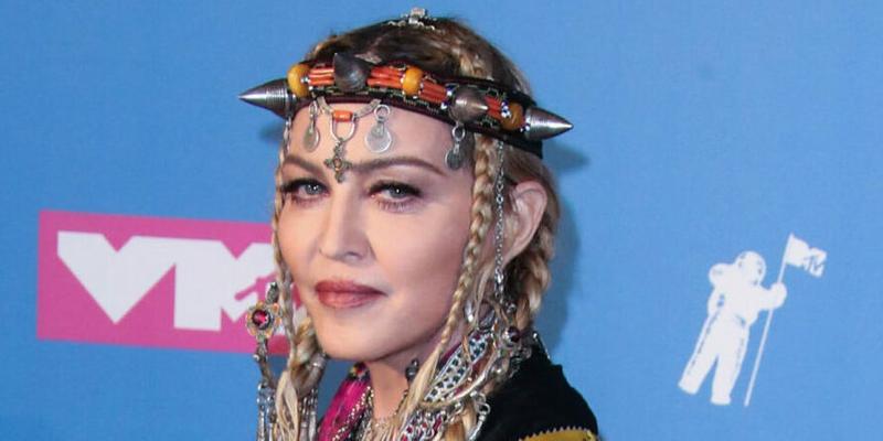 Singer Madonna poses backstage during the 2018 MTV Video Music Awards held at the Radio City Music Hall on August 20, 2018 in Manhattan, New York City, New York, United States. 20 Aug 2018